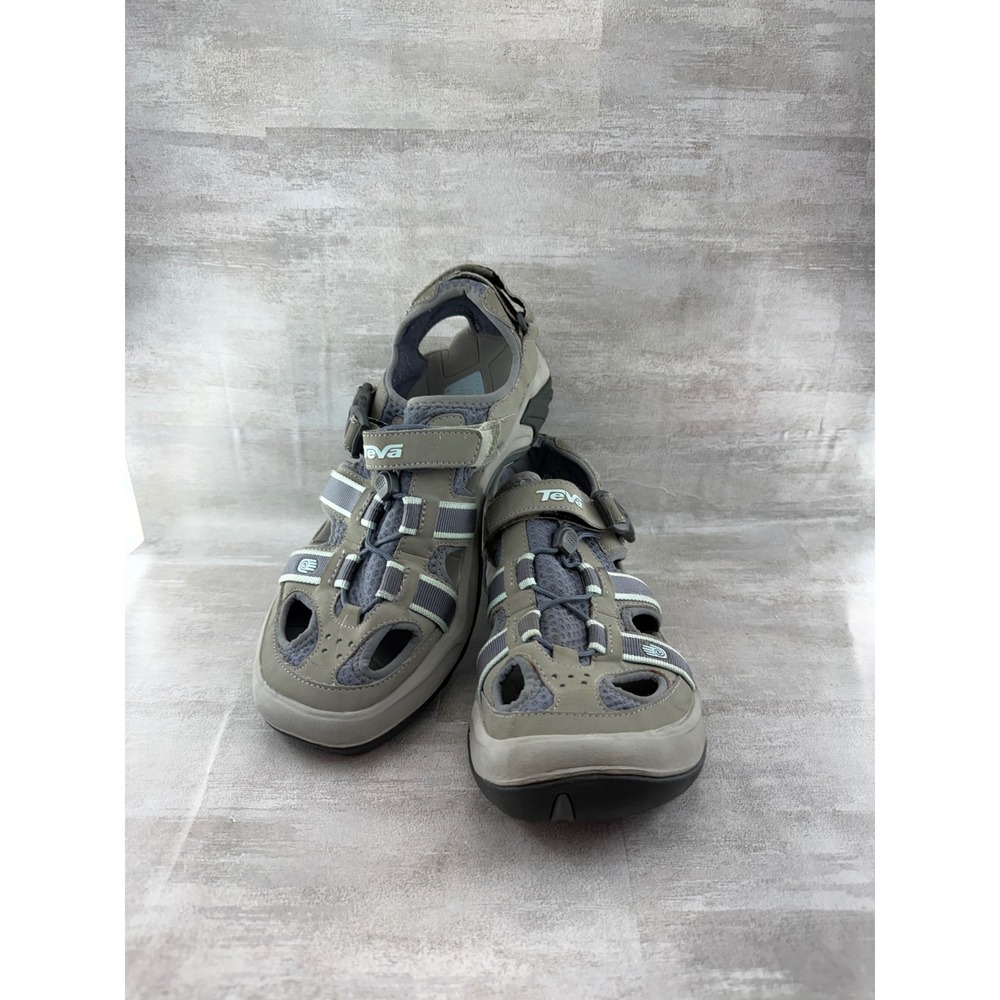Teva Dozer Grey Blue Sport Sandals Women Sz 10 Hiking Water Shoes 6584